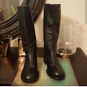 Vince Leather Mid-Calf Boots